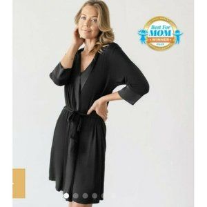KINDRED BRAVELY EMMALINE ROBE Womens S/M NURSING & MATERNITY ROBE Black EUC